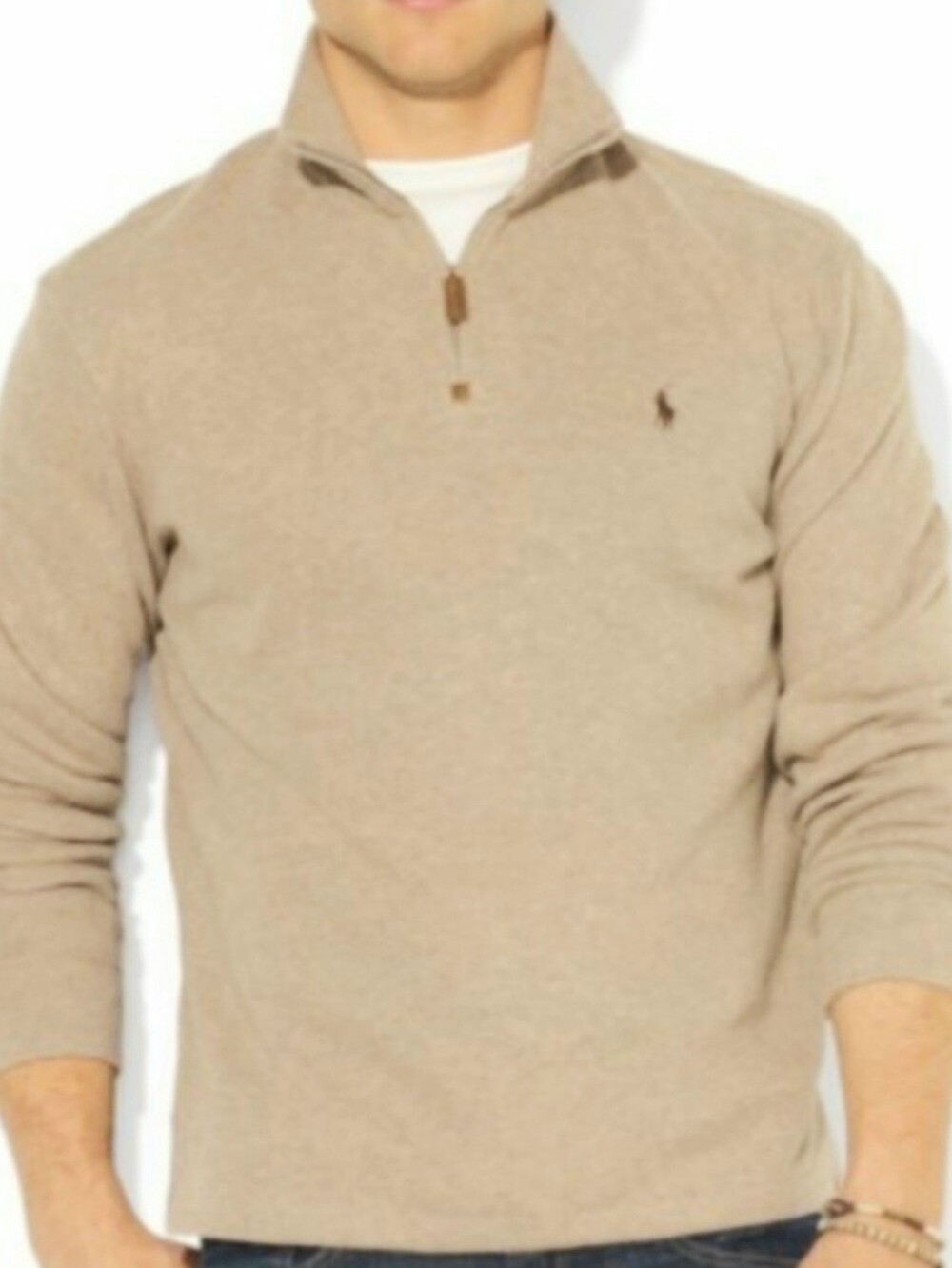 New Polo Ralph Lauren Estate Rib Pony Logo Quarter Zip Pullover Size XL
